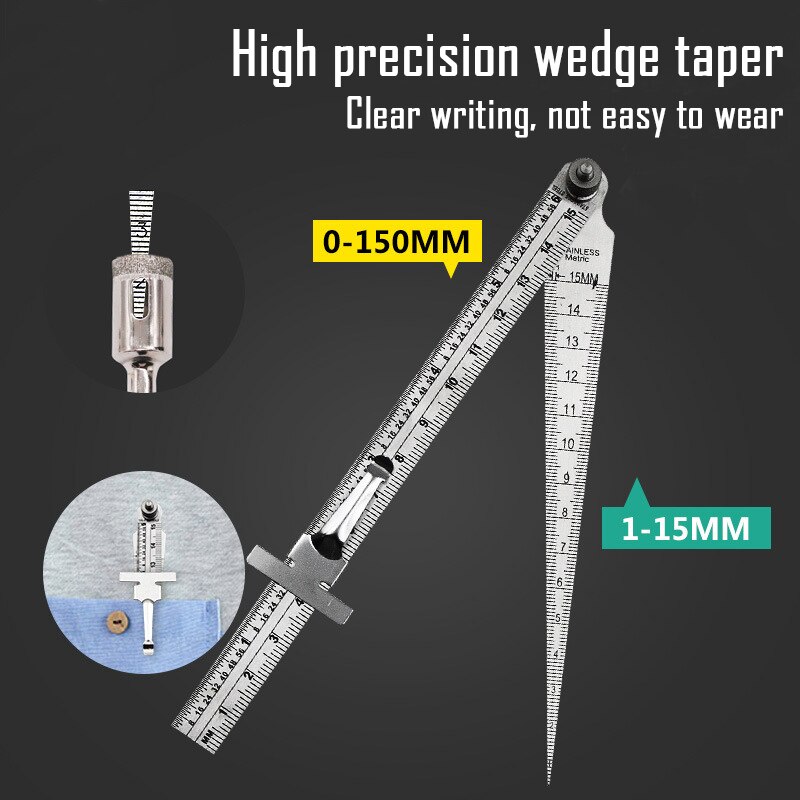 0-150mm Stainless Steel Taper Welding Feeler Gauge Gage Depth Ruler Hole Inspection for Measurement Tool