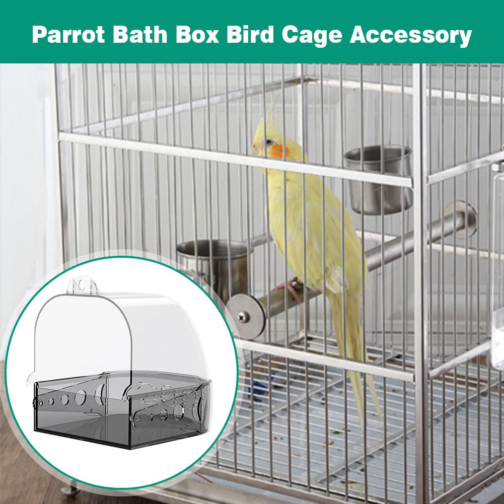 Papegøje badekasse multifunktionelt badekar plast fugl vandbad kasse badekar papegøje –