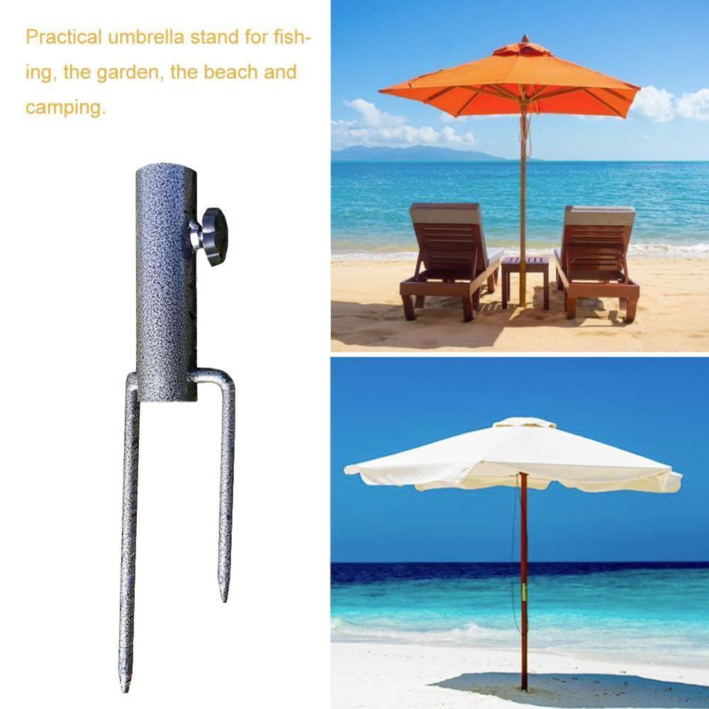 Fácil instalación resistente para sombrilla de Patio de parque Base Parasol portátil al aire libre ajustable poste de playa titular suelo 35cm