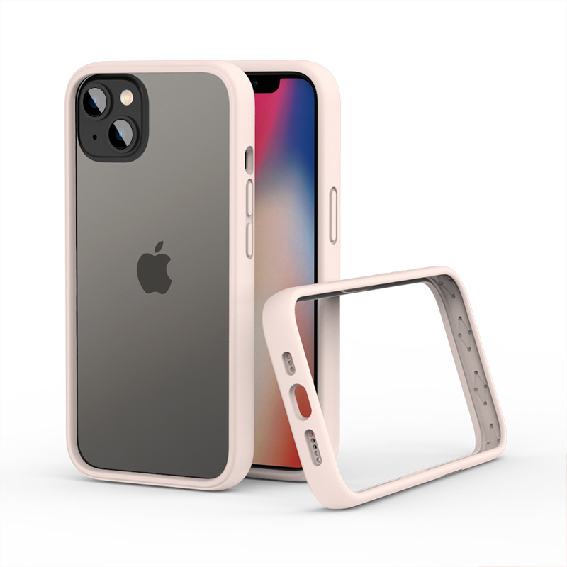 2025 Neue Flüssigsilikon-Original-Stoßstangenrahmen-Telefonhülle für iPhone 15 14 Profi Max 15 14 Plus 12 13 Mini Anti-Klopf-Rückseite: ABS / Schwarz