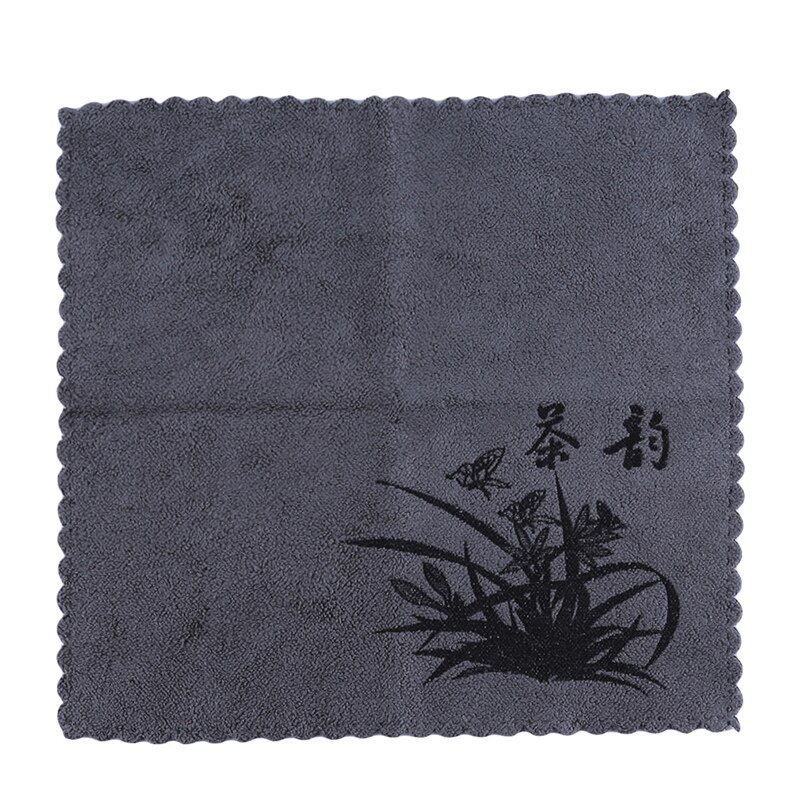Kinesisk viskestykker miljøvenlig udskrivning te værktøj vandabsorption fiber te klud stærk vandabsorption specielt håndklæde: Grå