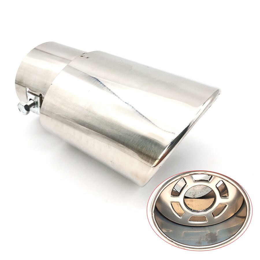 Car Oval Exhaust Pipe Tip Tail Muffler Cover Flower Styling 304 Stainless Steel Fit for inlet Diameter Less Than 48mm