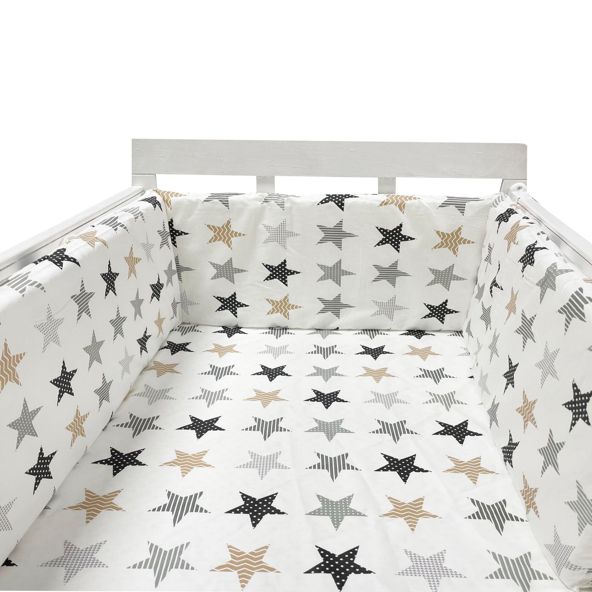 Nordic Sterne Baby Bett Verdicken Stoßstangen Zipper einteiliges Krippe Um Kissen Kinderbett Schutz Kissen 200*30 CM