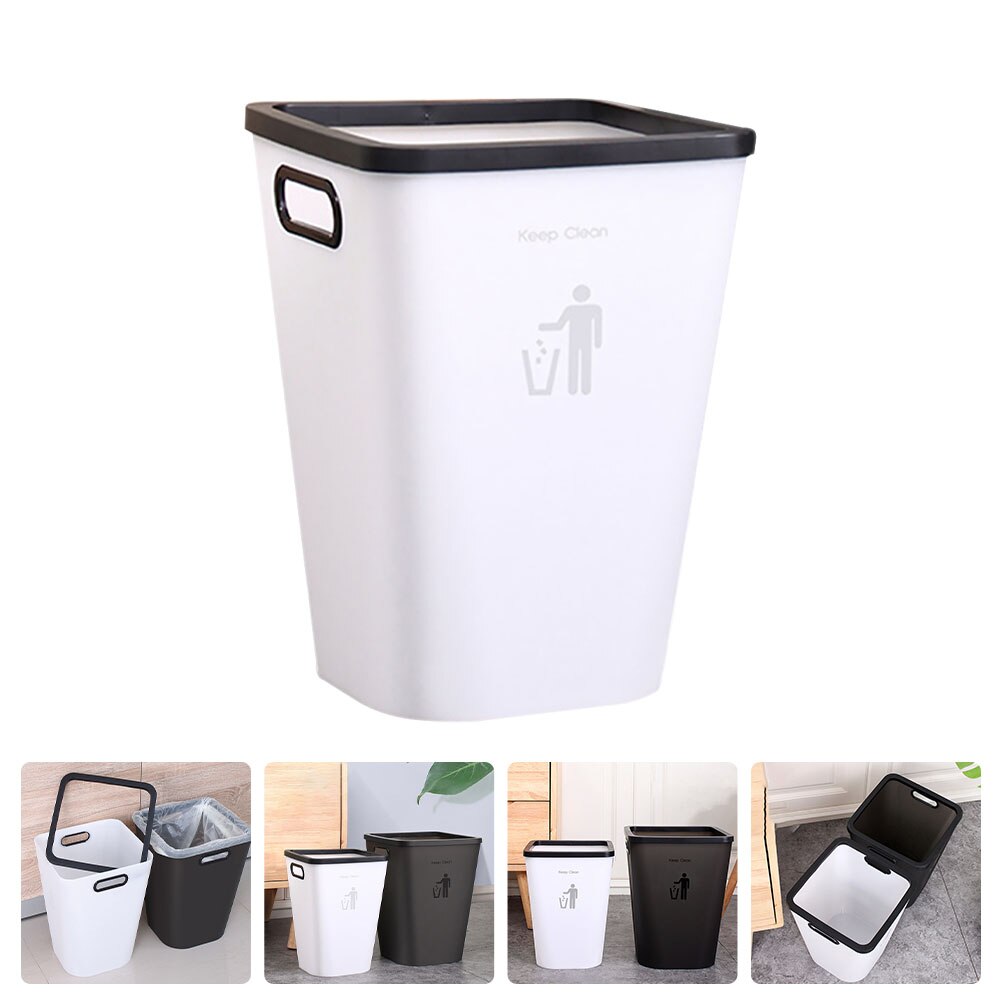 Plastic Kitchen Trash Can Household Garbage Container Waste Container for Home