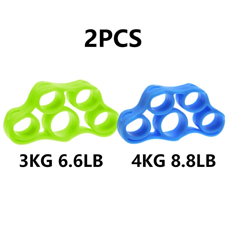 Silicone finger clip strength trainer resistance band hand shake wrist exercise stretching resistance finger trainer exercise fi: green blue