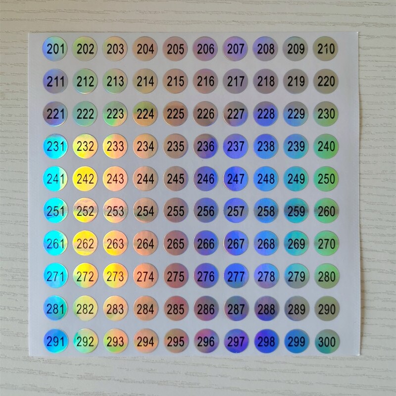 1-1000 nummer klistermärke etikett för nagellack färg gel lack märkning numrering manikyr verktyg: Nummer 201-300