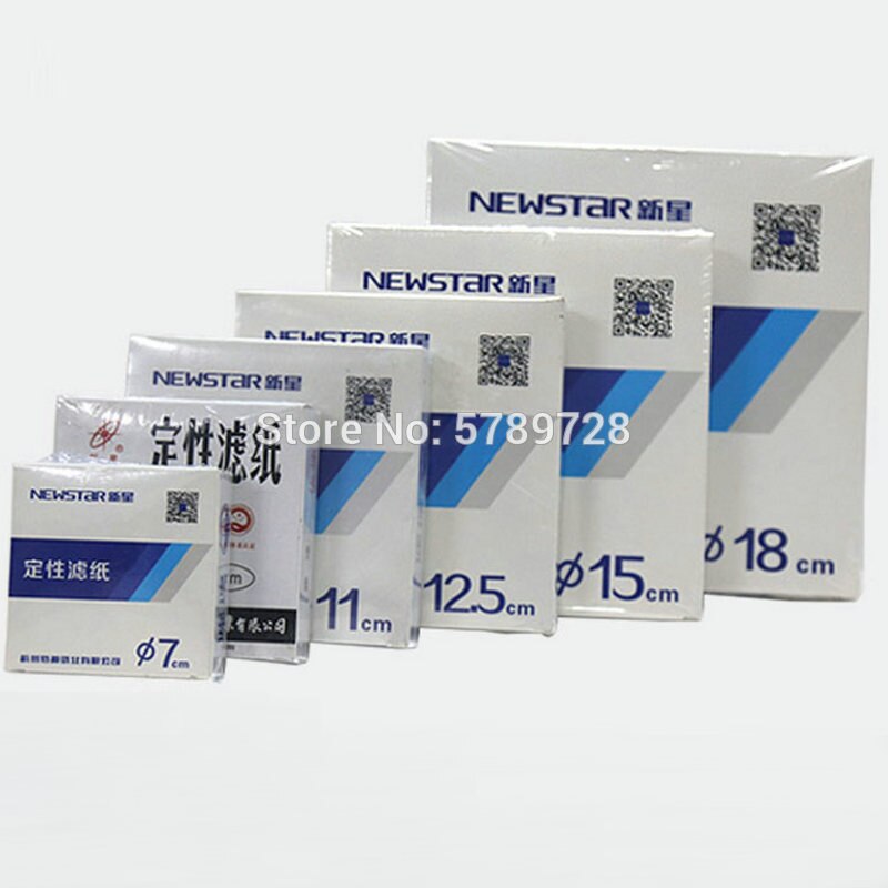 100Stck/Pack Labor Schnelle/Mittel/Langsam geschwindigkeit qualitativ filterpapier für Auto öl Prüfung verwenden Dia 9/11/12.5/15/18cm