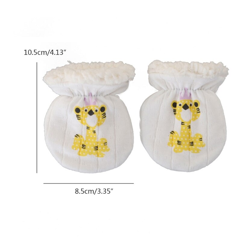 Guantes cálidos de invierno para bebés, manoplas de lana gruesas antiarañazos para niños y niñas de 0 a 6 meses