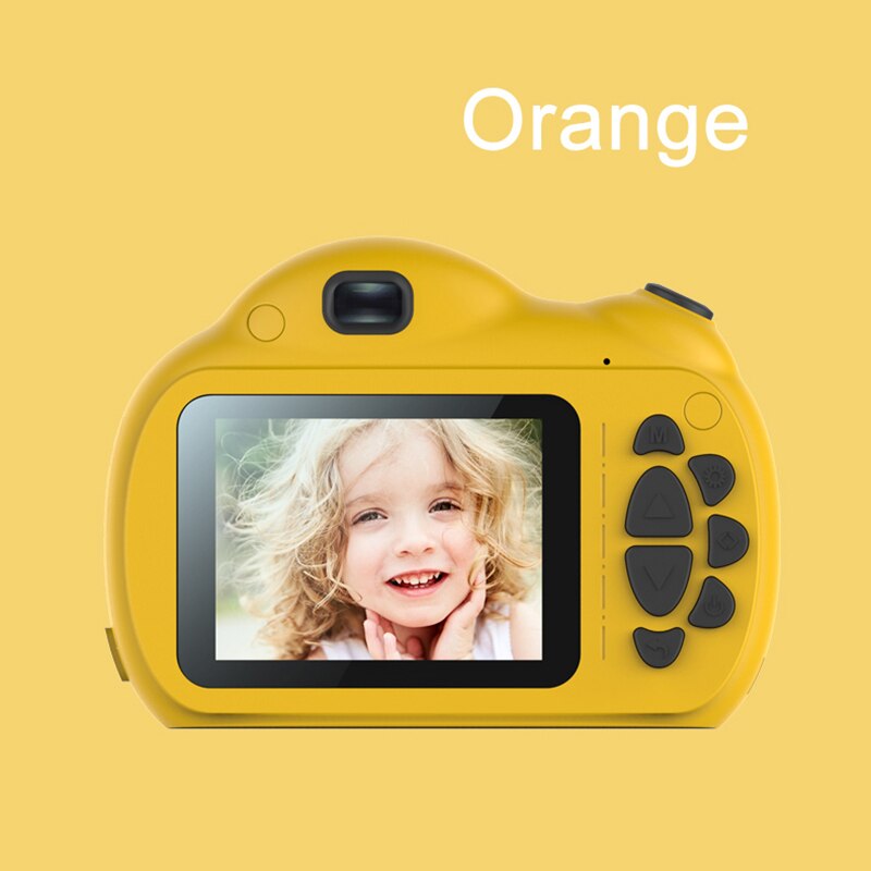children's mini digital camera 1800W front and rear camera 2.4 inch cartoon cute camera outdoor photography kids camera: Yellow / 8G