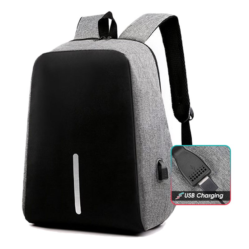 Hommes école 15.6 pouces ordinateur portable sac à dos avec fermeture éclair hommes femmes hydrofuge voyage Multi USB chargeur affaires mâle sac à dos: Default Title