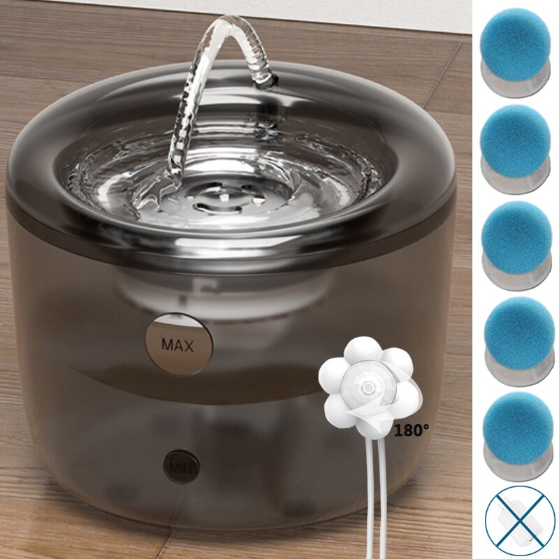 Nowy inteligentny kot fontanna robić picia filtr automatyczny dozownik robić wody w obiegu 1.6L automatyczny czujnik podajnik robić napojów: A01FilterX5 sensorX1