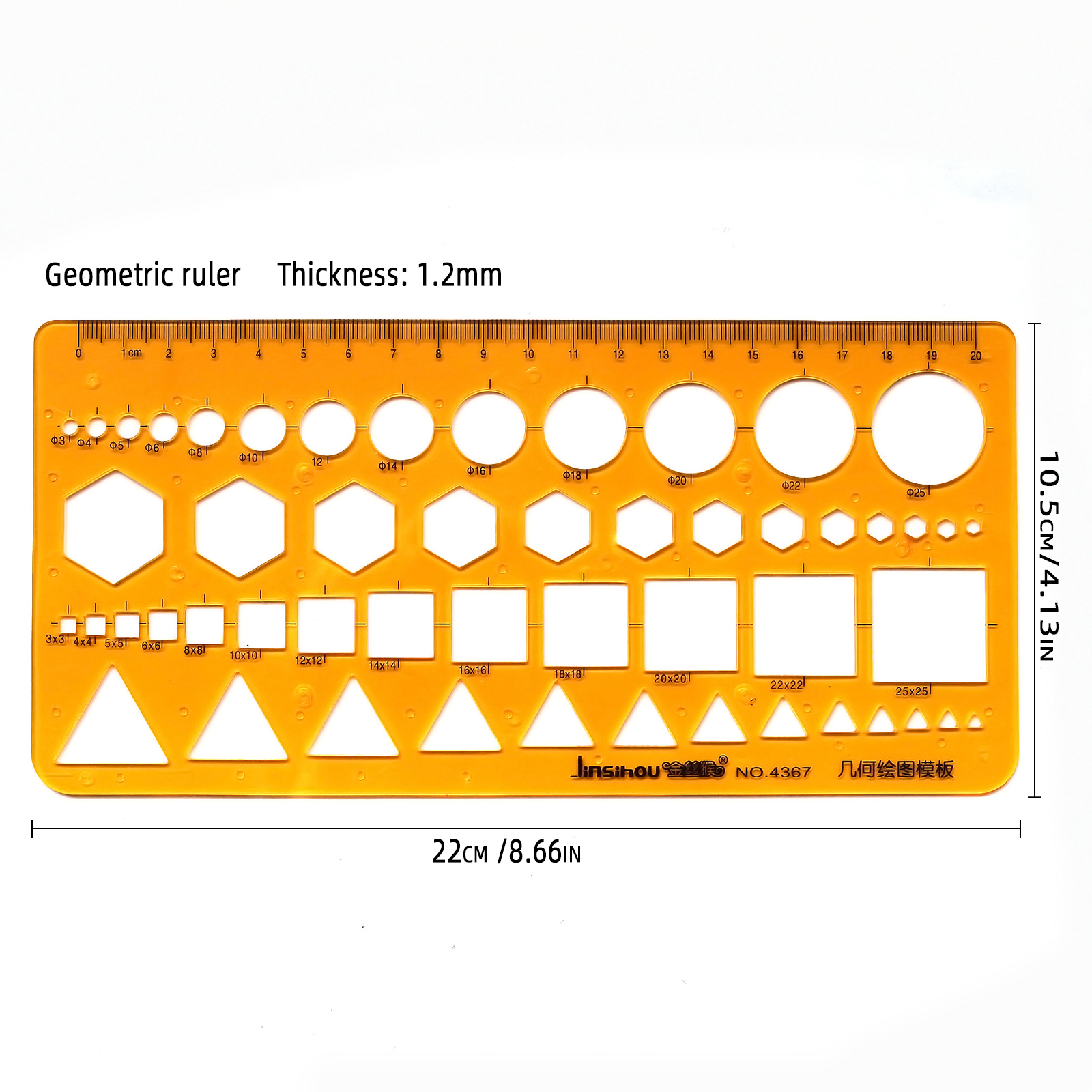 Circular oval ruler durable K Resin drawing furniture architect template drafting ruler template measuring ruler: Light Grey