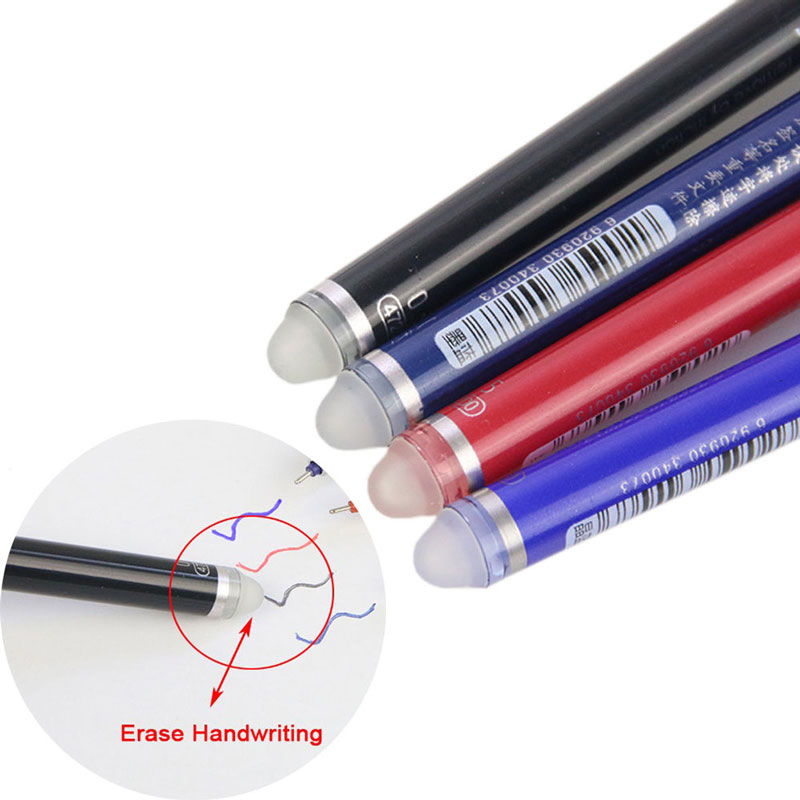 Sletbar pen spids 0.5mm blå sort pen vaskbart håndtag kuglepenne patron salg elev papirvarer kontor pen skrift