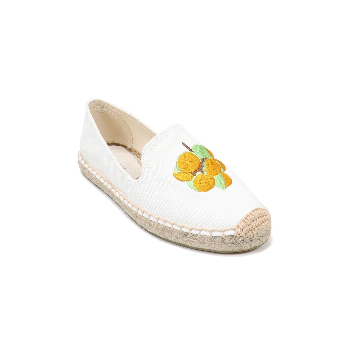 Zomer Mode Dames Alle-Match Casual Witte Schoenen Fruit Patroon Geborduurde Slip-On Canvas Schoenen Zapatos Mujer Espadrilles