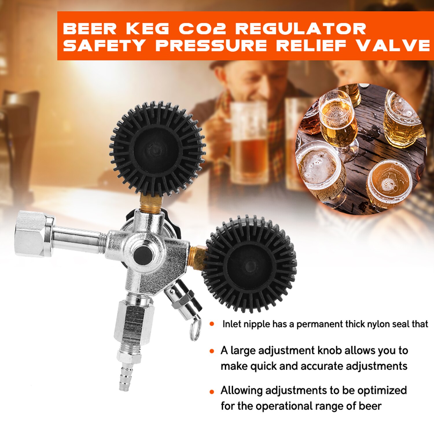CGA320 bière fût CO2 régulateur sécurité soupape de surpression 0-3000 PSI réservoirs pression réglable