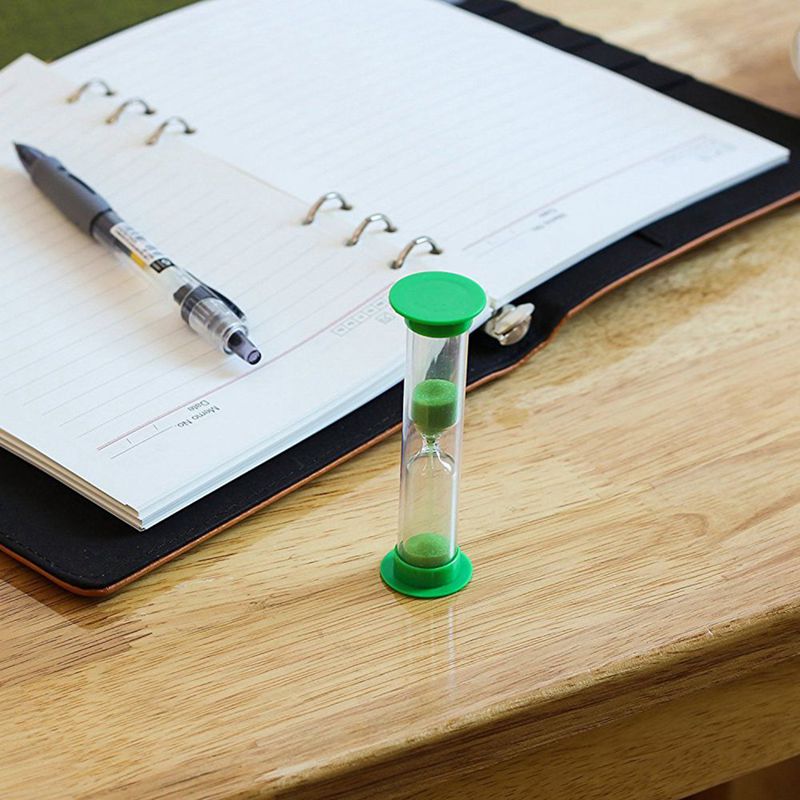 Sand timer sett  (5 min) stor 10 stk pakke -sett med fem minutters timeglass for barn, voksne - blå, grønn, rød av