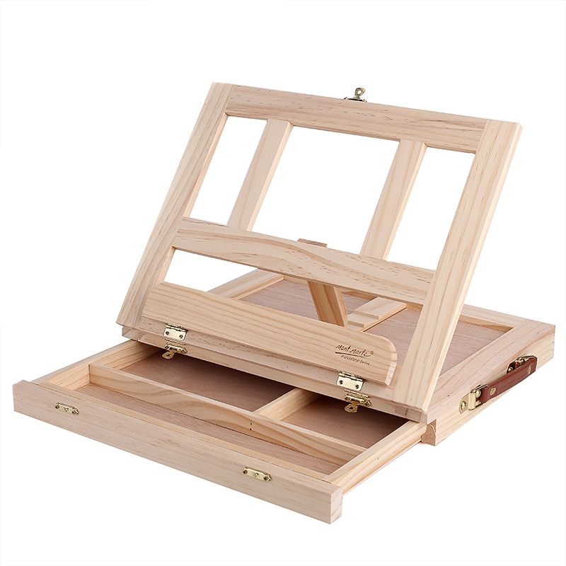 Caballete de escritorio portátil, base de pintura multifuncional de mesa para artista, ligero y plegable, para almacenamiento durante viajes