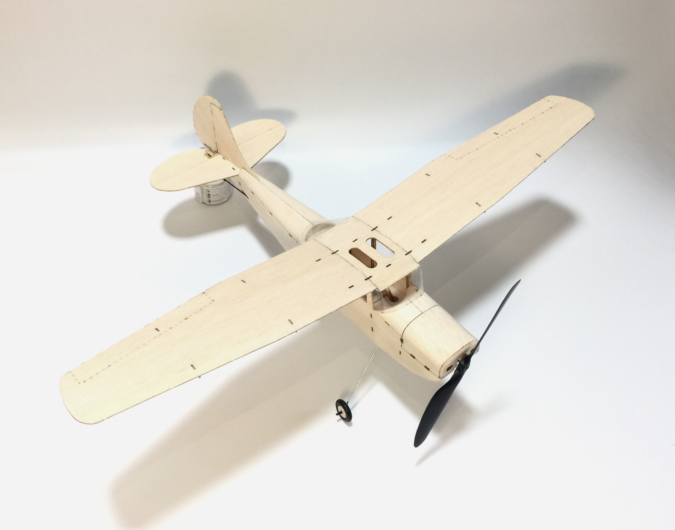 Mini cessna diy rc balsahout vliegtuig model  l19