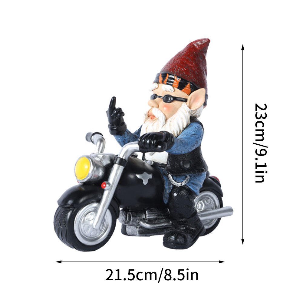 Garden Gnome Standbeeld, Hars Gnome Beeldje Met Solar Led-Verlichting, Outdoor Garden Decor Voor Patio Gazon Porch Office, Tuinieren Geschenken Buiten Decor