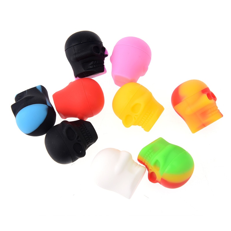Bote de cera de silicona para Bho Slick butano Hash Dab, tamaño Mini, contenedor de aceite, 3ml, de estilo de calavera