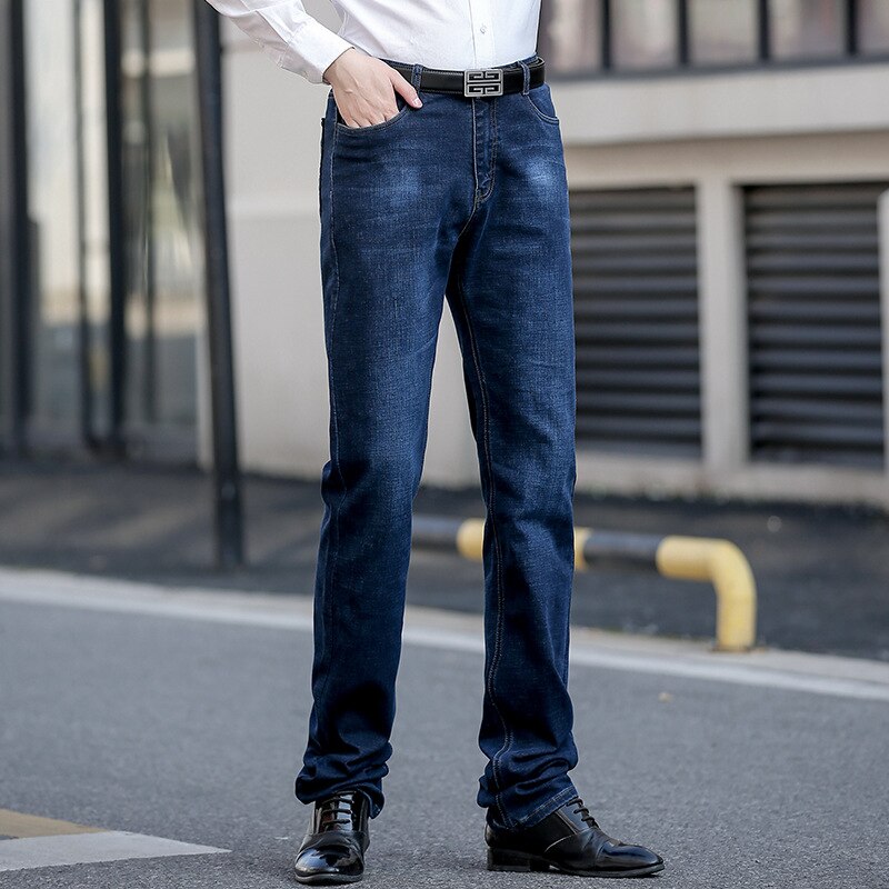 130cm alargar Vaqueros Hombre Otoño e Invierno elástico Jeans alto 190cm-220cm hombres Extra largo Denim Pantalones de talla grande 31-46: 46