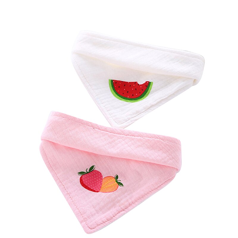 Baby Slabbertjes Set - 2 Stuks - Verdikt 2 Lagen Gaas Muslin - Zachte Kwijlslabbetjes: Aardbei