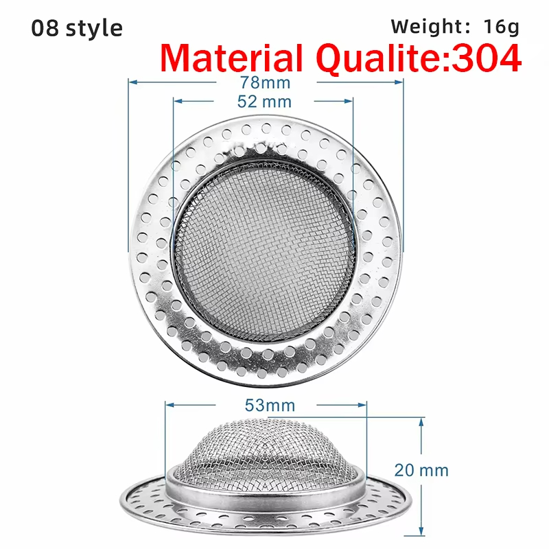 Kitchen Sink Filter Stainless Steel Mesh Sink Strainer Filter Bathroom Sink Strainer Drain Hole Filter Sewer Screen Strainers: Burgundy
