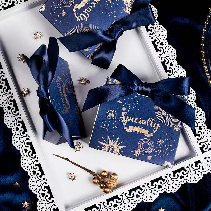 Blue Sweet Bag Box for Decoration/Event Party Supplies/Birthday Favours Boxes Star DIY Boxes