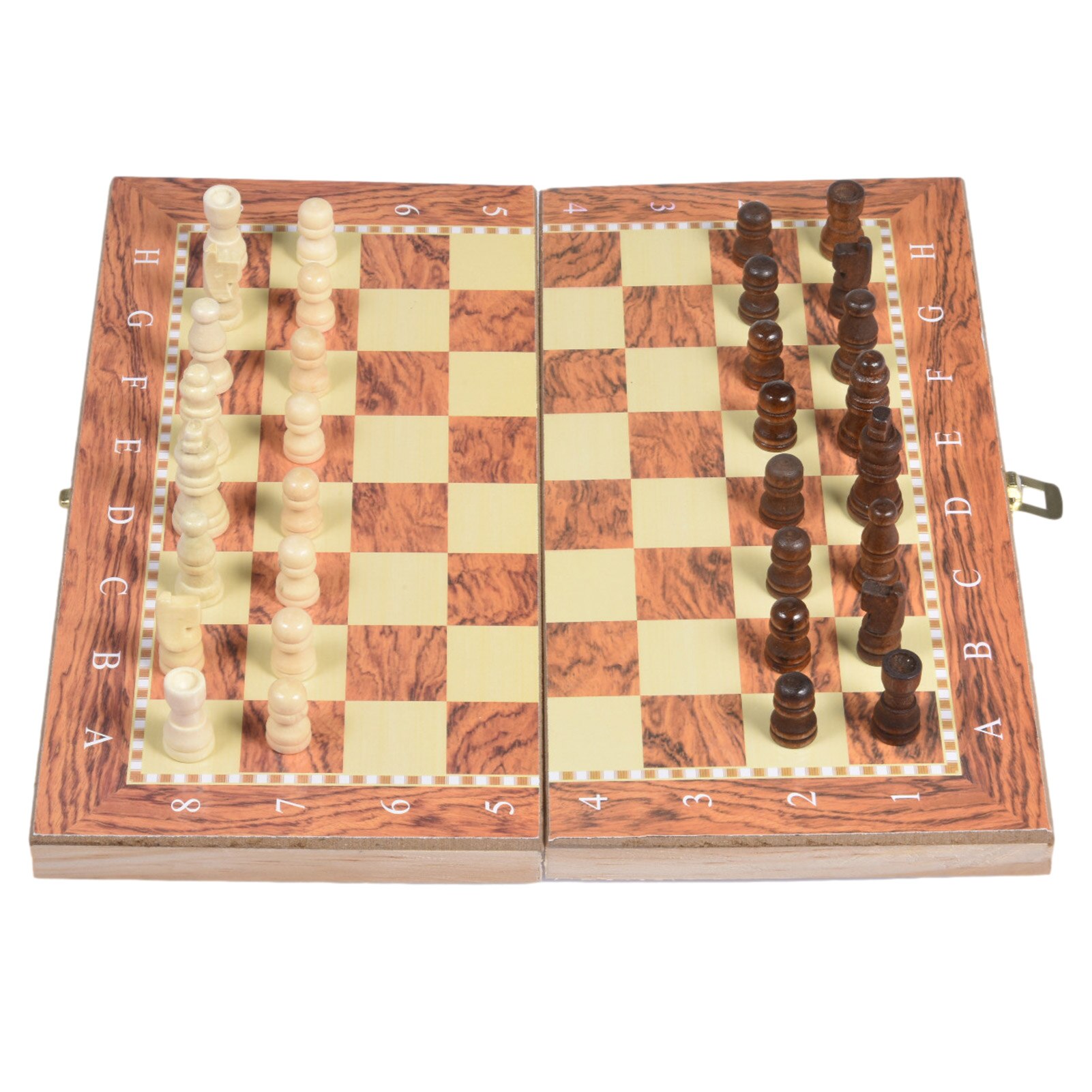 3-in-1 Wooden Chess Set With Folding Chess Board Board Game Piece Chessboard