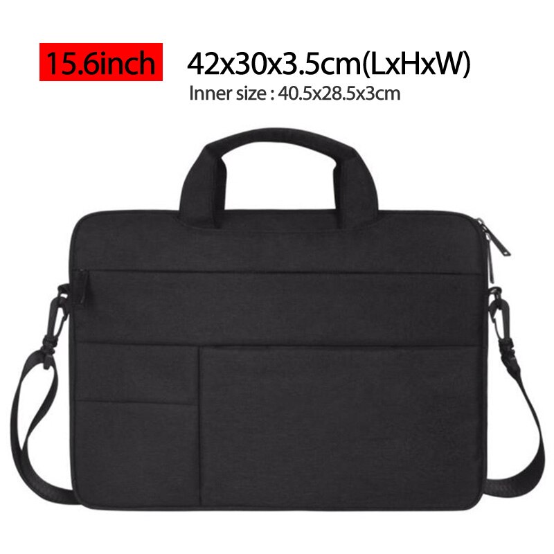 Bolso de negocios para ordenador portátil de 15,6 pulgadas, maletín para ordenador portátil, impermeable, para viaje, 13, 14 x a67c: Black 15.6inch