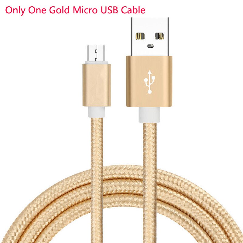 Car Charger Adapter For Meizu M8 15 Lite C9 V8 Pro M6 M5 M3 M2 Note 8 M6T M8c M6s A5 M5c E2 M5s U20 U10 Nylon Micro USB Cable: Only Gold Cable