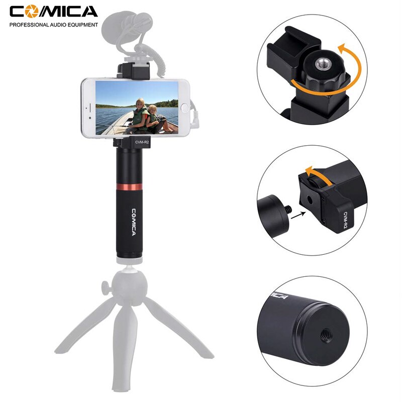 Comica CVM-R2 Smartphone Video Rig Hand Grip Handle Stabilizer Kit for iPhone X 8 7 6s Plus for Samsung Huawei Cell Phone etc.