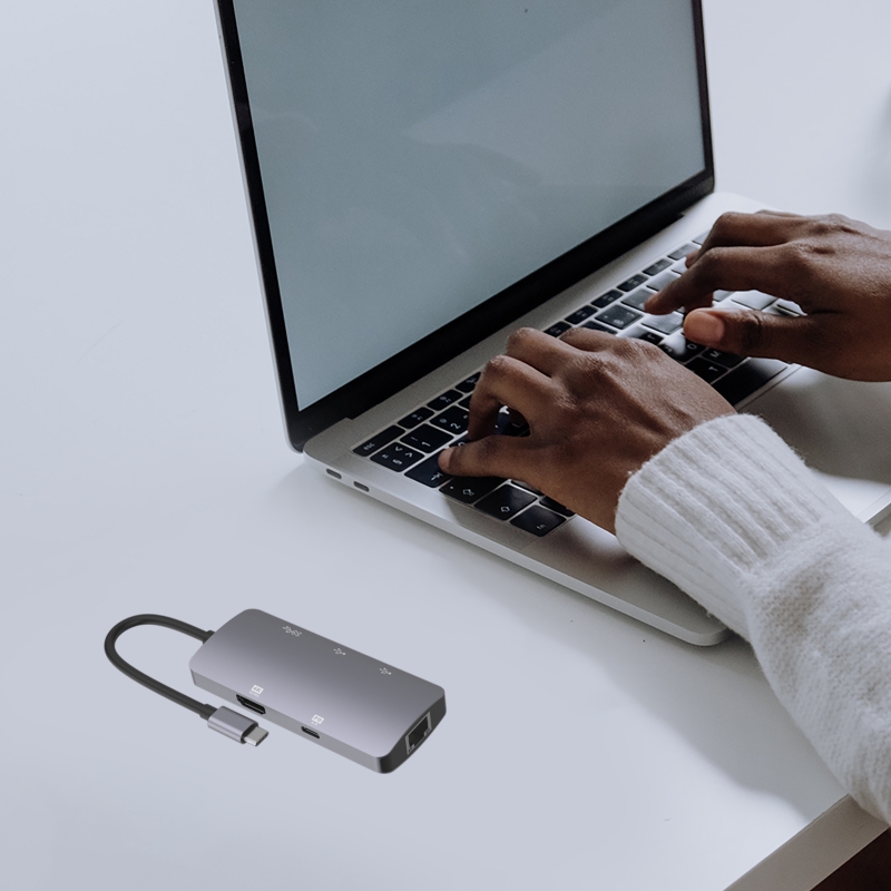 USB 3.0 Type C Docking Station 6 in1 Hub 4k HDMI-Compatible PD Ethernet Dock HDD N0PB