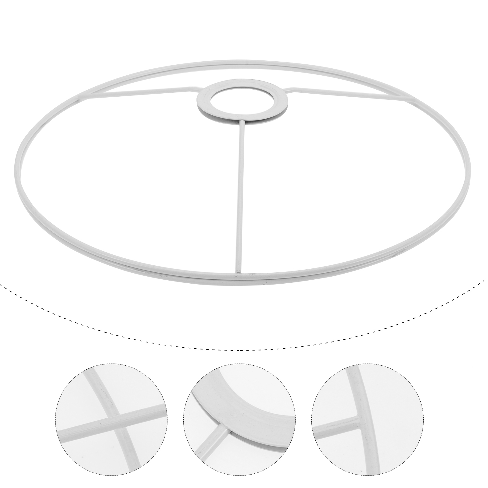 Lampshade Frame Round Vintage Lamp Shade Frame E27 Base 30cm Lampshade Supply: Default Title