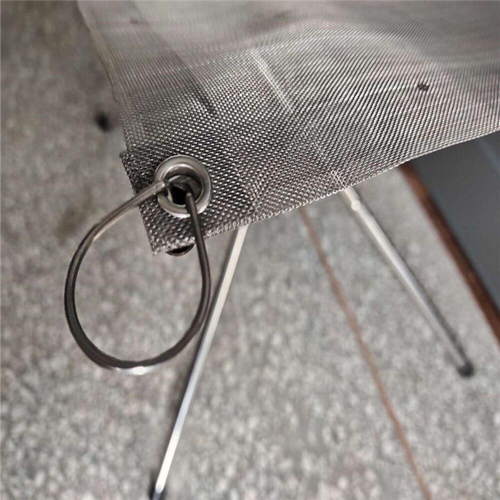 Outdoor Fire Pit Collapsible Stainless Steel Mesh Fireplace 4 Leg Foldable Firepit Wood Stand for Camping Backyard Garden