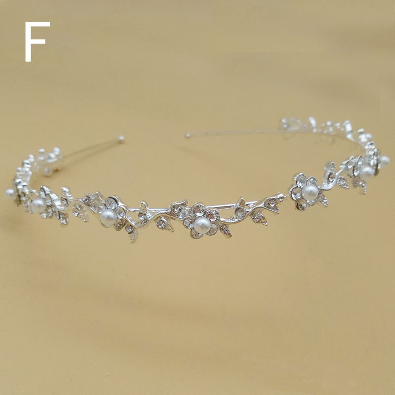 Tiaras og kroner hårbånd kvinder bryllup krone brud tilbehør smykker pandebånd hoop tiara til dejlige piger hårbeklædning: F
