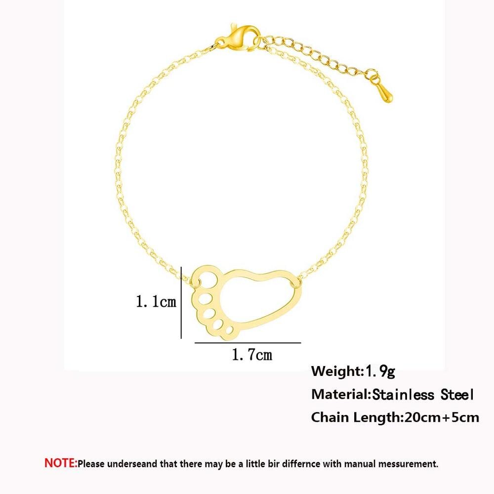 Chandler Leuke Baby Voet Bedelarmband Goud Kleur Hollow Out Link Chain Ankle Manchet Plusear Arm Ketting Chaine Cheville