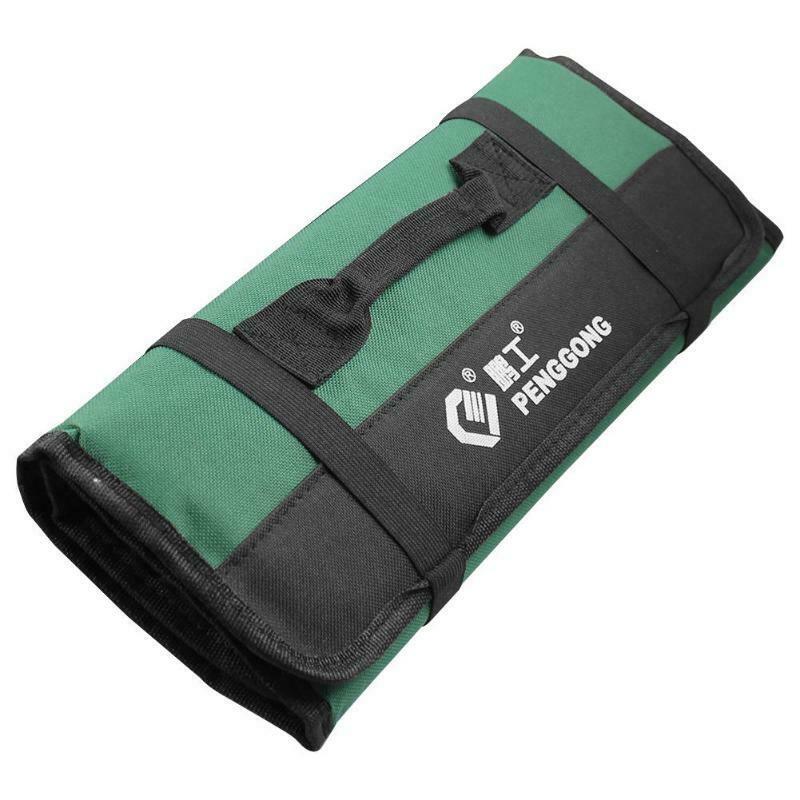 Herramienta de ferretería para coche, rodillo, destornillador, llave de almacenamiento, caja organizadora, bolsa roja, bolsa, bolsillo: Verde