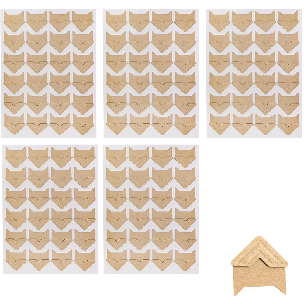 Lots Corner Stickers Album Vintage Corner Kraft Paper Stickers Self Adhered DIY Handwork Frame Photo Gold Silver Decoration: Light Grey