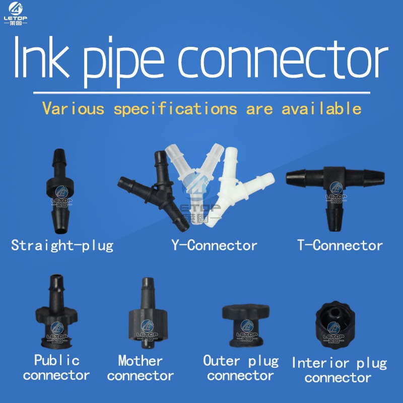 50 teile/los die 4mm drucker tinte schlauch rohr stecker adapter yt form für 4*3mm drucker solvent-tinte schlauch