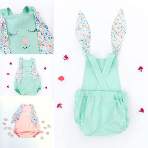Newborn Baby Girl Boy Rabbit Up Cosutme Sleeveless Bodysuit Outfit Summer Clothes