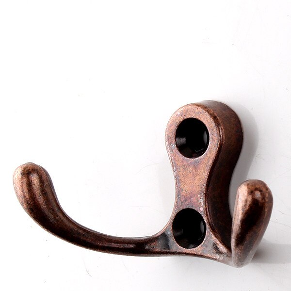 5pcs/lot Zinc Alloy Bronze Clothes Hangers Wall Hooks Coat Bag Hat Hanging Hooks Bathroom Kitchen Anitque Racks with screws: 305 Red Bronze