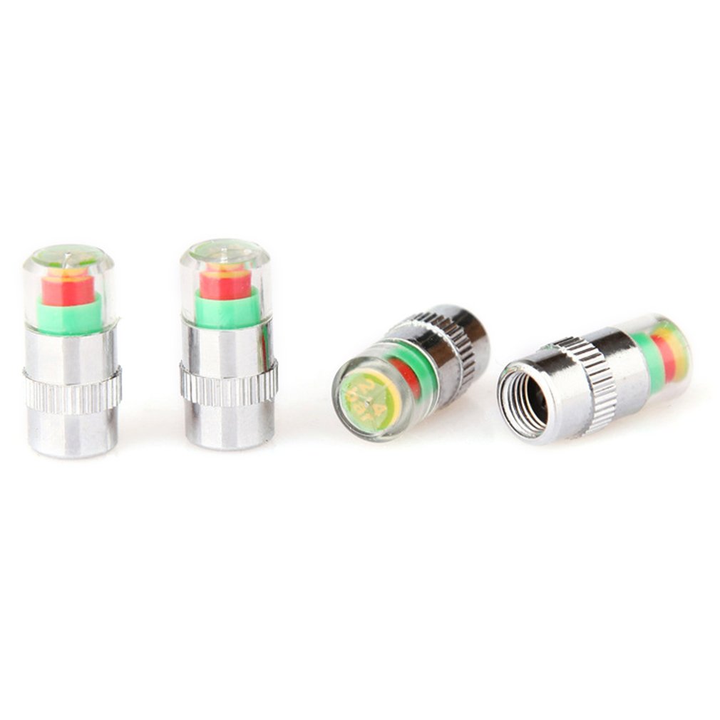 4 unids/set tapa de válvula de control de presión de neumático de coche tapa de válvula de alerta de aire tapa de neumático Sensor de presión Monitor Indicador de tapa de luz