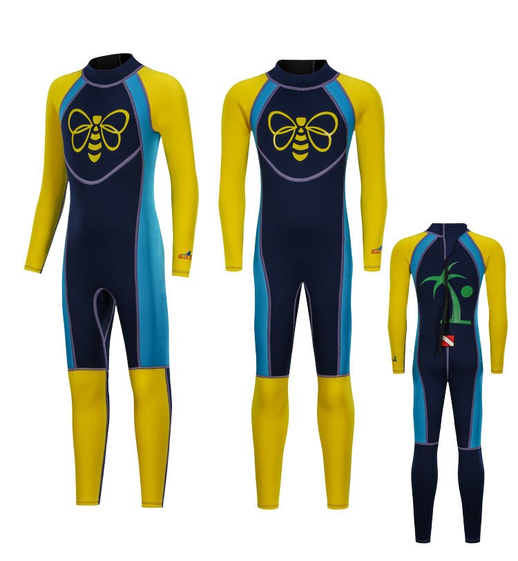 Wetsuits Kids 2mm Neoprene Full Suit Surfing Swimming Wetsuit Baby/Youth Boys/Girls UV Protection Keep Warm Age 1 To 13 Years: YELLOW / XL