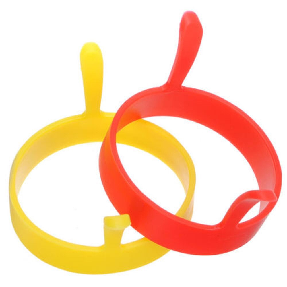 1Pcs Silicone Ronde Ei Ringen Pancake Mold Ring W Handgrepen Nonstick Gebakken Koekenpan Ei Pannenkoek Maker: Default Title