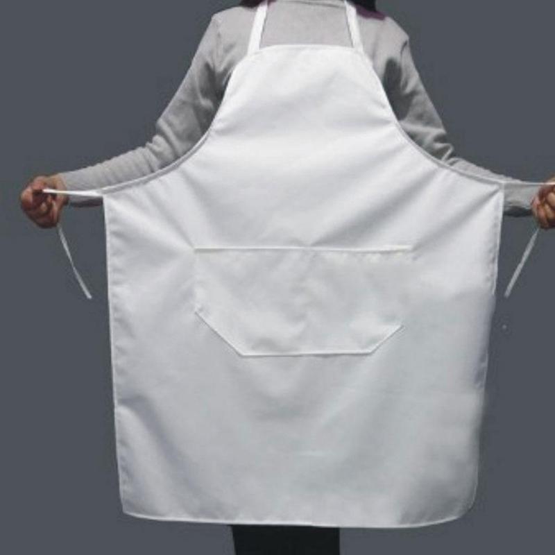 Eenvoud Lady Vrouwen Wit Cleanroom Chef Schort Keukenschort Patroon Katoen E8J0