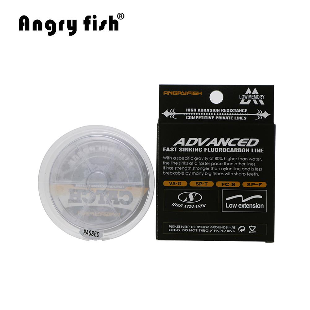 Angryfish 100％ Fluorocarbon Fishing Line 100m Transparent Carbon Monofilament Line Super Strong Fishing Line