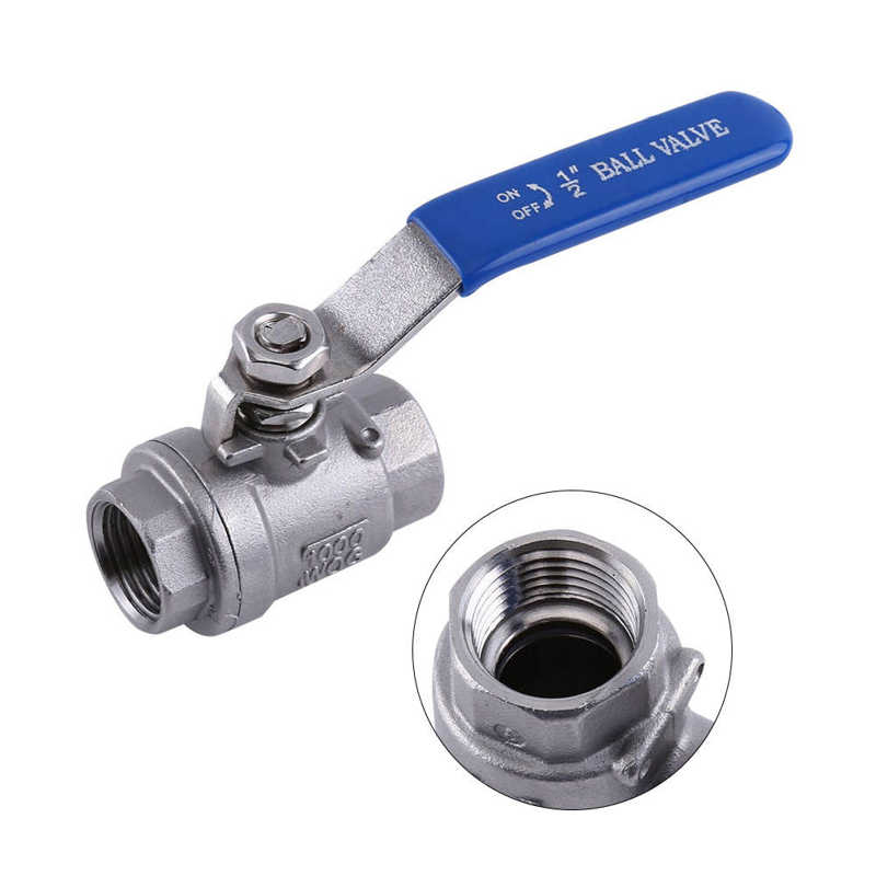 Valve Parts 1/2'' NPT Full Port 2 Way Rotary Lever Stainless Steel SS304 Two Pieces Ball Valve WOG1000 Electric Valve