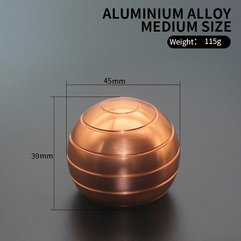 2020 115g/210g Llusion Che Scorre Scrivania Palla di Decompressione Giocattolo In Lega di Alluminio Superiore di Filatura di Metallo Anti-Stress Regalo: Rose GoldMedium