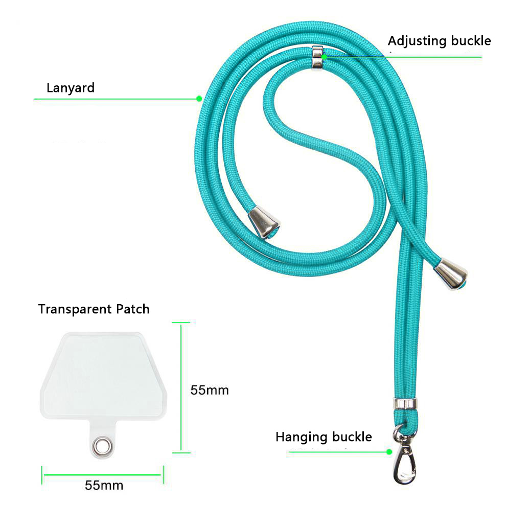 Phone Lanyard Anti Lost Lanyard Strap Universal Adjustable Detachable Colorful Neck Cord Phone Safety Tether Keychain Chain Rope: Sky blue